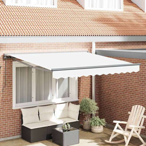 vidaXL retraktilna tenda bela 350x250 cm tkanine Cene