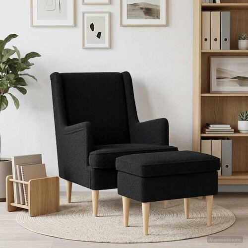  Fotelja s footstoolom 2 kom. Boucl&amp;eacute; 79 x 79 x 87,5 cm Slike