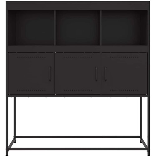  Komoda crna 100,5 x 39 x 107 cm od čelika Slike