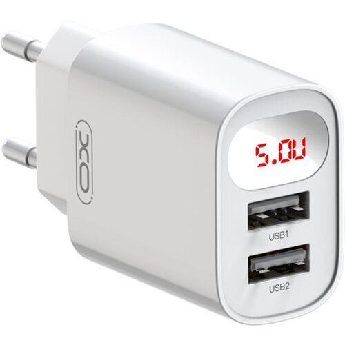XO stenski polnilec 2x USB 2,4A z LCD zaslonom Slike