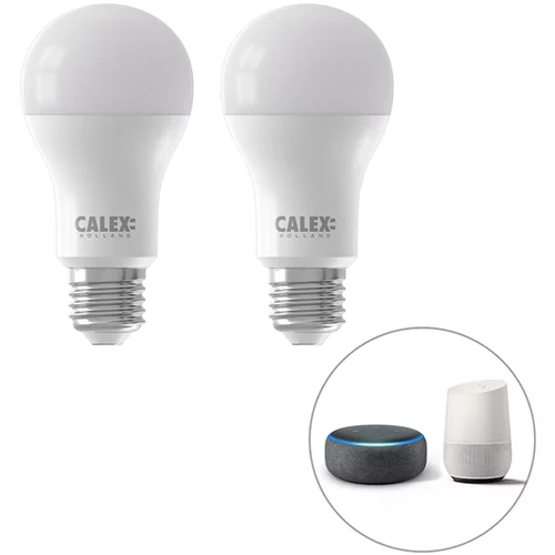 Calex Komplet 2 pametnih E27 zatemnjenih LED sijalk A60 mat 8,5W 806 lm 2200-4000K