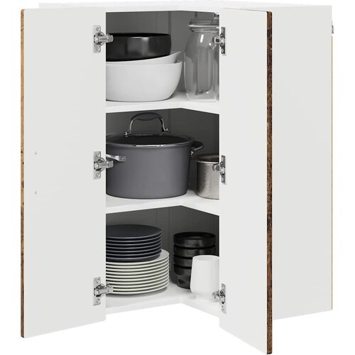  Zidni kutni ormar Staro drvo 57 x 57 x 80 cm Konstruirano drvo Slike