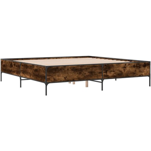 vidaXL Okvir za krevet boja hrasta 200x200cm konstruirano drvo i metal Cene