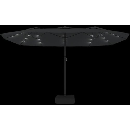 Dvostruki vrtni suncobran s LED svjetlima antracit 449 x 265 cm Slike