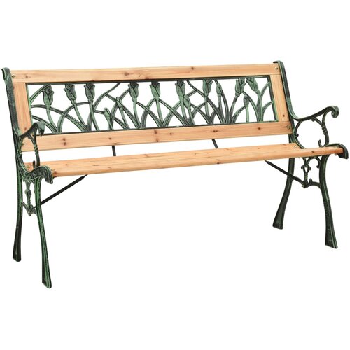 The Living Store Vrtna klop 122 cm lito železo in trden les jelke - Vrtna Klop, (21460012) Slike