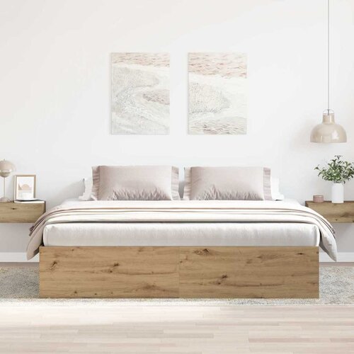  Okvir kreveta bez madraca boja hrasta artisan 200x200 cm Cene