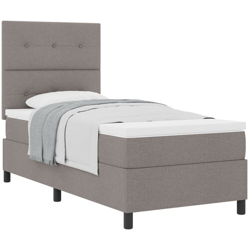 VidaXL Box Spring Postelja z matracem Taupe Enojna Tkanina, (22080865) Slike