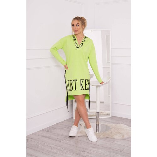 Kesi Hooded dress with pistachio print Slike
