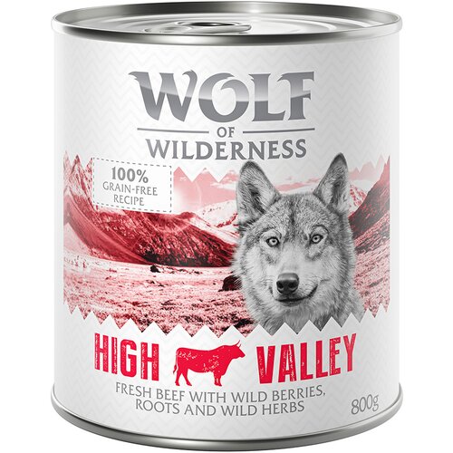Wolf of Wilderness Ekonomično pakiranje: 24 x 800 g - High Valley - govedina Slike