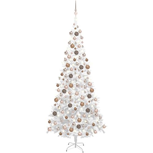 vidaXL umjetno božićno drvce LED s kuglicama L 240 cm bijelo Cene