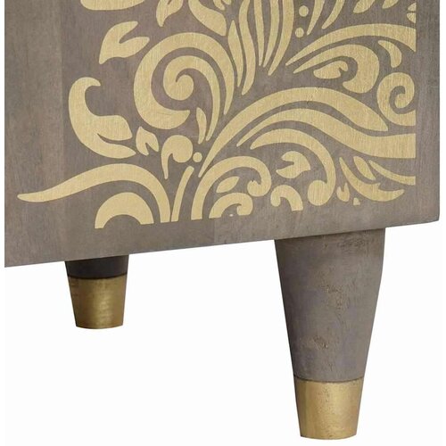 VidaXL Noćni ormar s ladicama Siva 50 x 33 x 60 cm masivno drvo manga Slike
