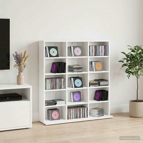 Cd ormar Bijela 96 x 23,5 x 97,5 cm Konstruirano drvo Slike