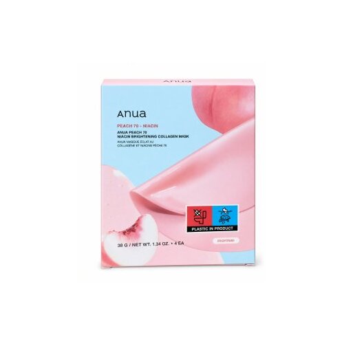 Anua Peach 70 + Niacin maska iz blaga Brightening Collagen Mask 4 x 38 g Slike