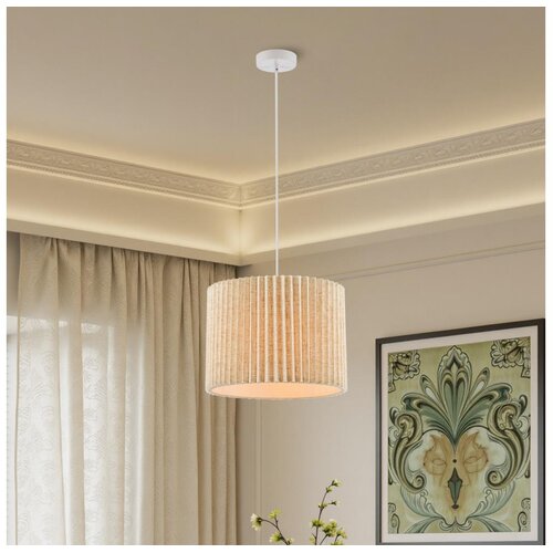  Brilagi - Visilica na sajli NORDIC WAVE 1xE27/15W/230V prečnik 32 cm lan/bela Cene