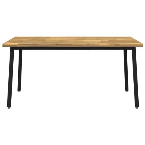  Stol za blagovanje s prirodnim rubom 140 x 90 x 75 cm Bijela - Bijela i crna 140 x 90 x 75 cm Živi rub Slike