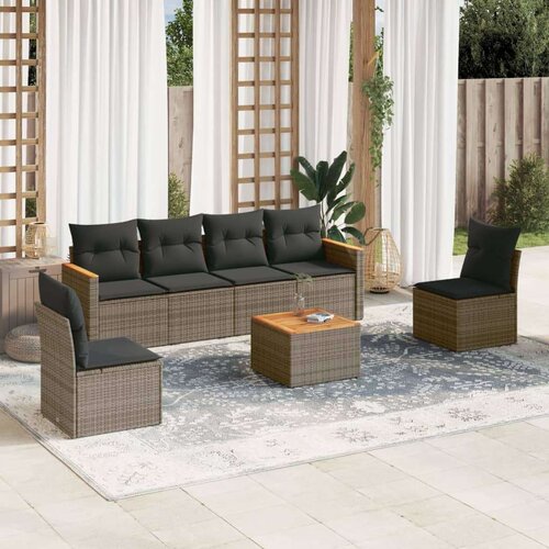  7-dijelni set vrtnih sofa sivi od poliratana Slike