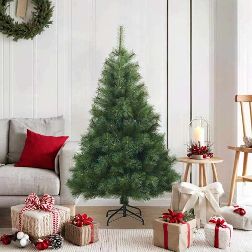 vidaXL Umjetno božićno drvce s nogom Zelena 120 cm PVC, čelik Cijene
