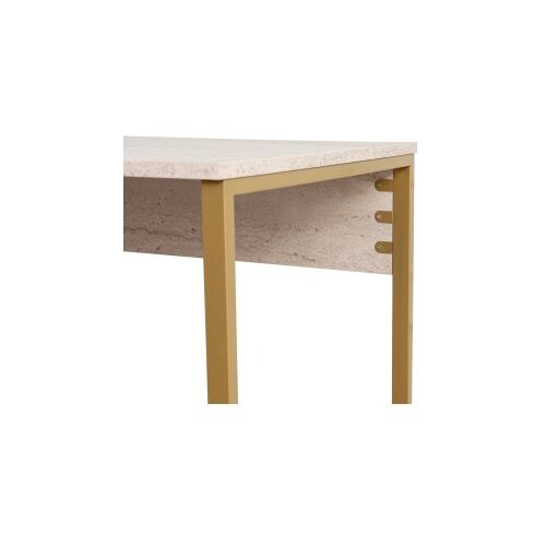 Hanah home Dupli stilski radni sto Travertine, 240 cm, Boja zlata Slike