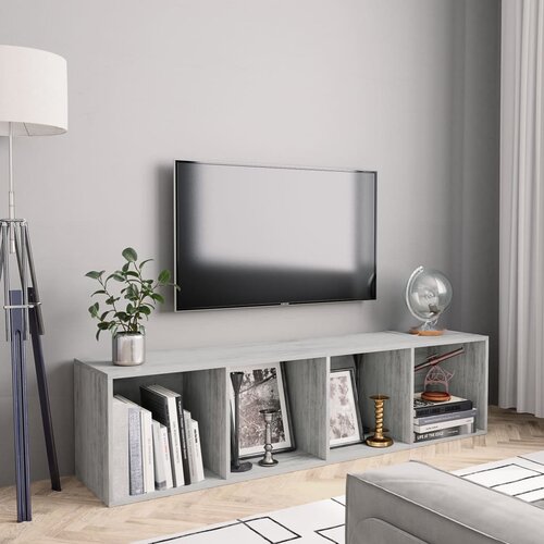 VidaXL Ormarić za knjige/TV siva boja betona 143 x 30 x 36 cm Slike