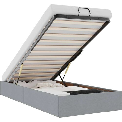 VidaXL okvir za krevet bez madraca svjetlosivi 80x200 cm od tkanine Slike