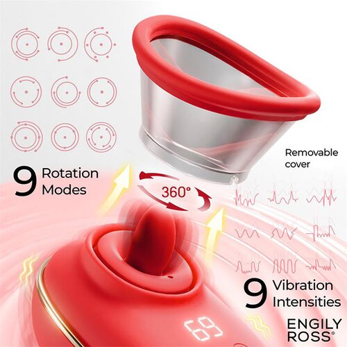 ENGILY ROSS Lizer Vacuum Pump Licking Stimulator with Vibrations Red Slike
