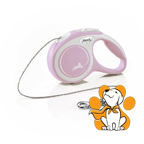 Flexi comfort Cord XS 3m, Povodac Za Male Pse Do 8kg Težine, Roze Cene