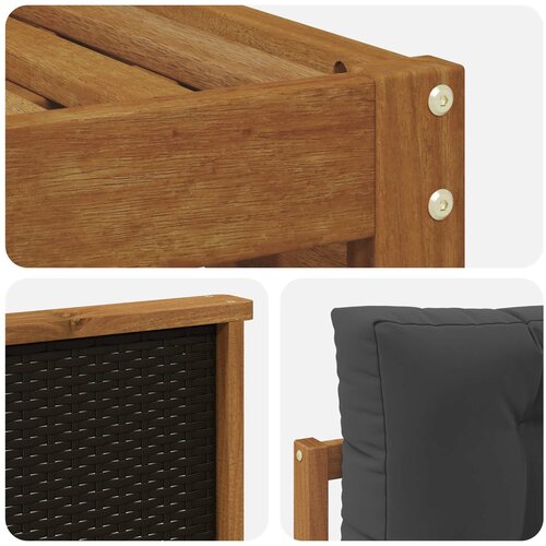  Set vanjskih sofa 6 kom. Prirodna i antracit Smeđa Slike