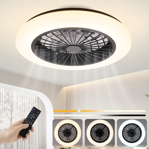 Nettlife stropni ventilator s tiho LED osvetlitvijo in daljinskim upravljalnikom 40 W, zatemnitev, 6 hitrosti sinhronizacije, (22149658) Cene