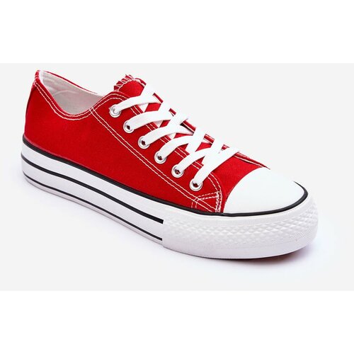 Kesi Low classic sneakers on the platform of red Jazlyn Cene