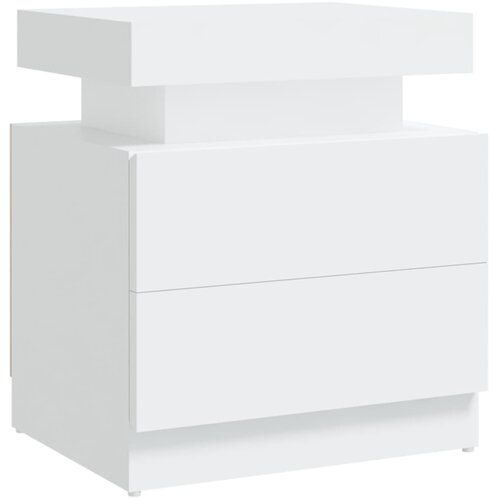 Maison Chic Nočna omarica - Nočna miza bela 45x35x52 cm inženirski les, (21687480) Slike