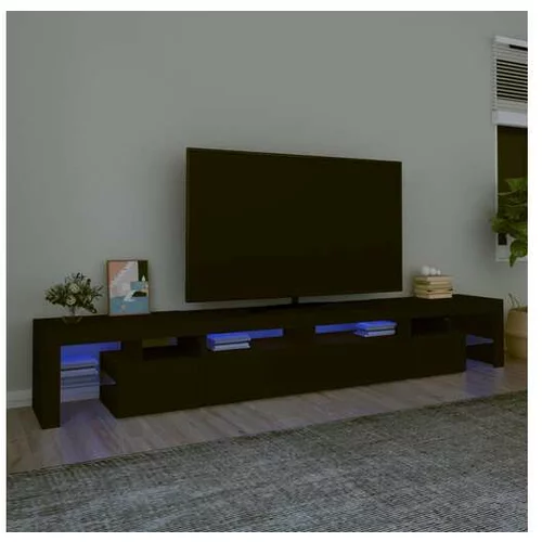  TV omarica z LED lučkami črna 260x36,5x40 cm