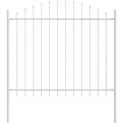 VidaXL Ograda s &amp;scaron;iljkom Bijela Metal, Obojeno Visina 125-150 cm Slike