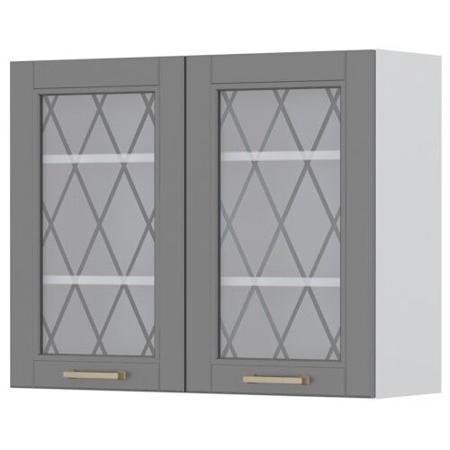 Jela VISEI ELEMENT ZA KUHINJO TARA S STEKLENIMI VRATCI V7-90-2KS-Grafit mat lak Slike
