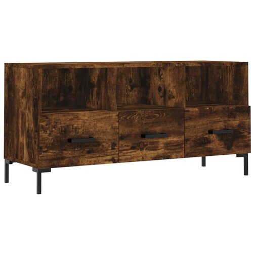 Maison Chic TV omarica - TV stojalo - Televizijska omarica dimljeni hrast 102x36x50 cm inženirski les, (21699644) Slike