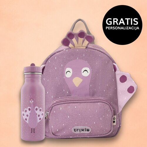 Trixie dječji ruksak + bočica 500 ml mrs. peacock Cijene