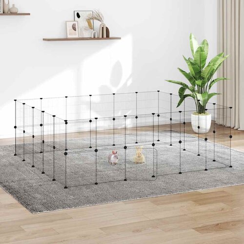  Kavez za ljubimce s 44 panela i vratima crni 35 x 35 cm čelični Cene