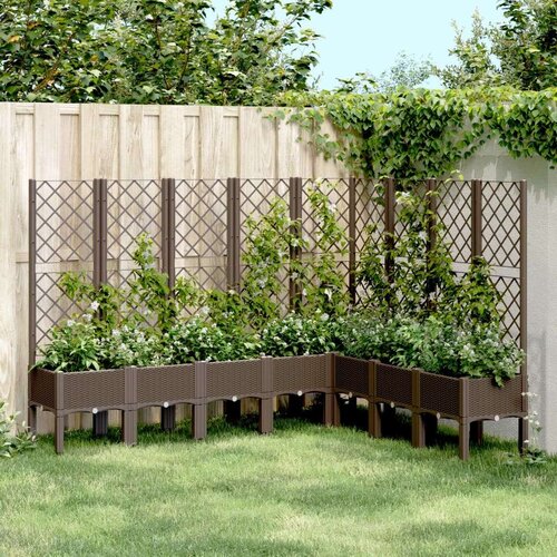  Vrtna sadilica s re&amp;scaron;etkom smeđa 200 x 160 x 142 cm PP Slike