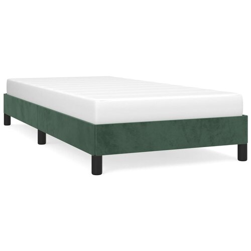 Maison Chic Posteljni okvir - Enojna postelja - Postelja za odrasle brez vzmetnice temno zelen 80x200 cm žamet-J7991, (21760917) Slike