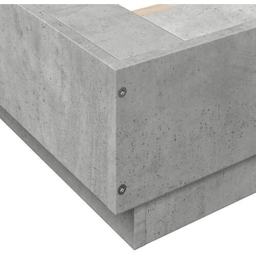 VidaXL Okvir kreveta boja betona 135 x 190 cm od konstruiranog drva Slike