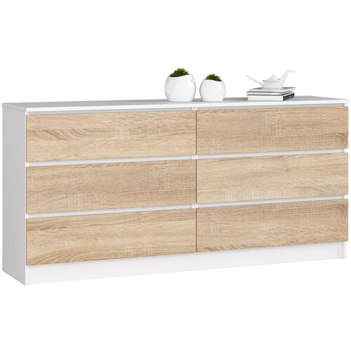 AKORD KOMODA K160 6SZ CLP BELO / SONOMA, (21703207) Slike