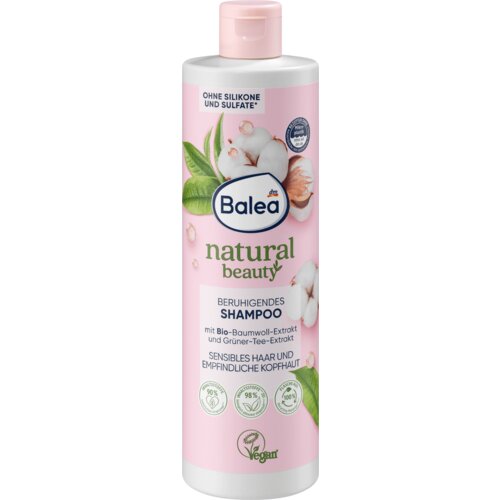 Balea natural beauty umirujući šampon za kosu - ekstrakt organskog pamuka i zelenog čaja 400 ml Slike