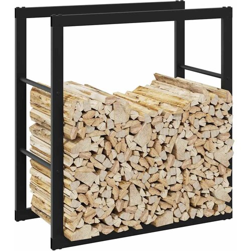 VidaXL Stalak za drva crni 55x30x61 cm čelik Slike