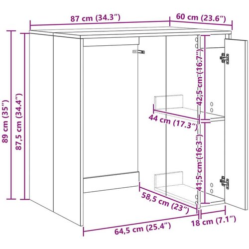  Ormar za perilicu rublja s pohranom Bijelo 87 x 60 x 89 cm Slike