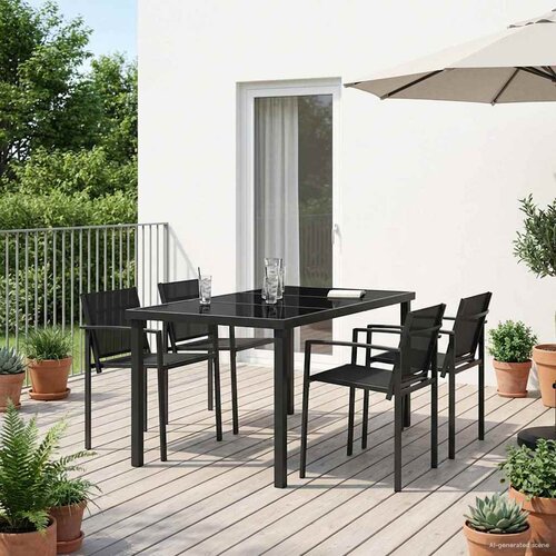  Set vanjskog namje&scaron;taja 5 pcs Crna i antracit 160 x 80 x 73 cm Cijene