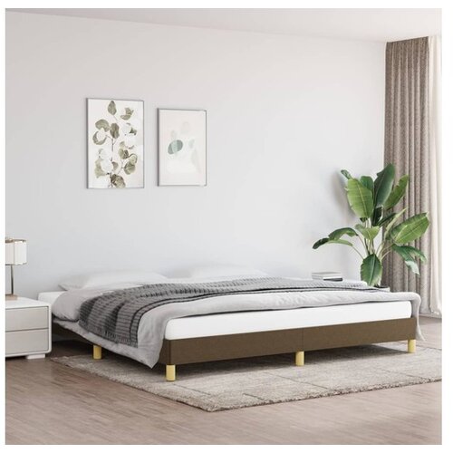  Posteljni okvir temno rjava 200x200 cm blago Cene