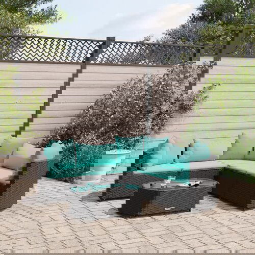 vidaXL 6-dijelni set vrtnih sofa s jastucima crni od poliratana Cijene
