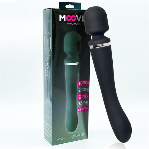 INTOYOU Moove Massage Wand with 2 Powerful Motors Silicone Black Slike