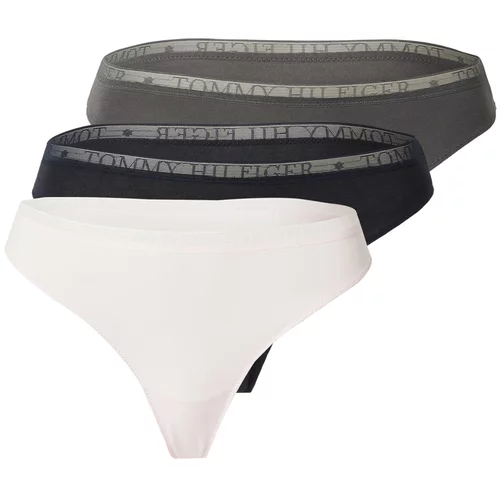 Tommy Hilfiger Underwear Tanga gaćice bazalt siva / pastelno roza / crna / bijela