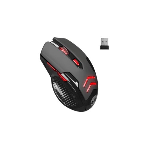 Mi&amp;scaron; wireless Everest SM-763 Red 6D 2400DPI 2.4Ghz Black Gaming Led Illuminated Slike