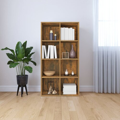 VidaXL Knjižna omara/komoda dimljen hrast 66x30x130 cm inženirski les Slike